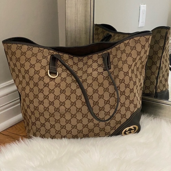 𝅺Authentic Large Gucci Canvas tote - Picture 8 of 16